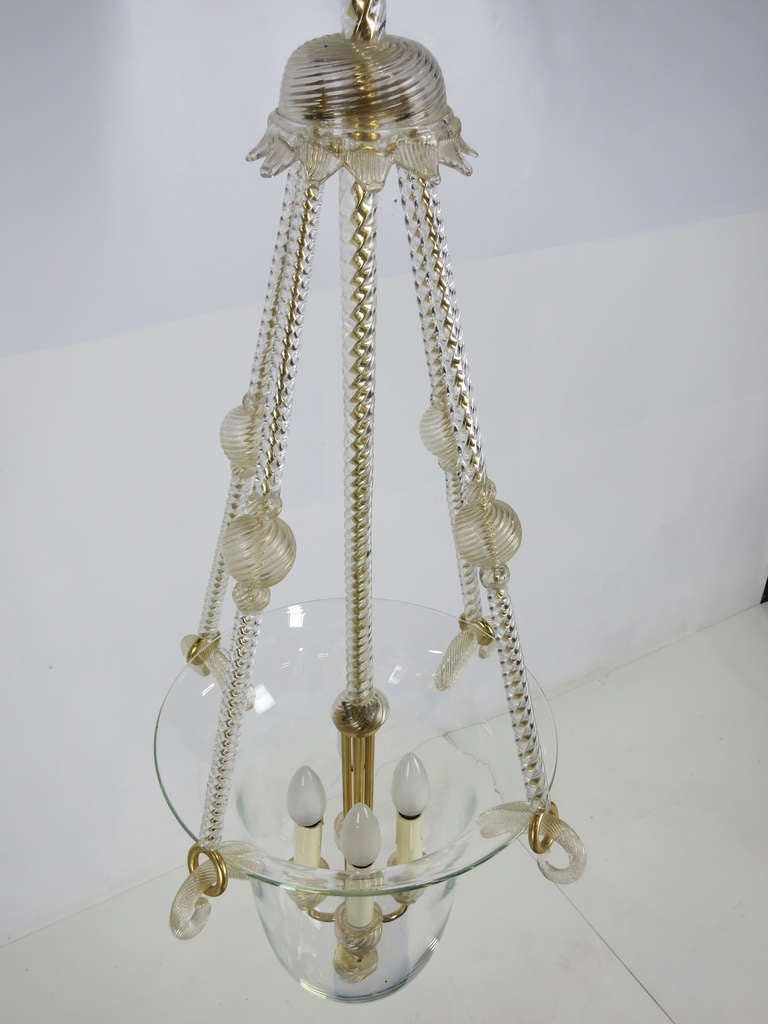 Murano Glass and Gilt Bronze Chandelier by Barovier & Toso 2