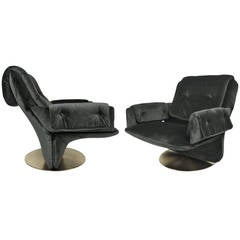 Paire de chaises longues pivotantes italiennes