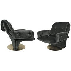 Pair of Italian Swivel Lounge Chairs