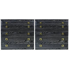 Pair of Cerused Oak Bachelors Chests by Raymond Loewy for Mengel