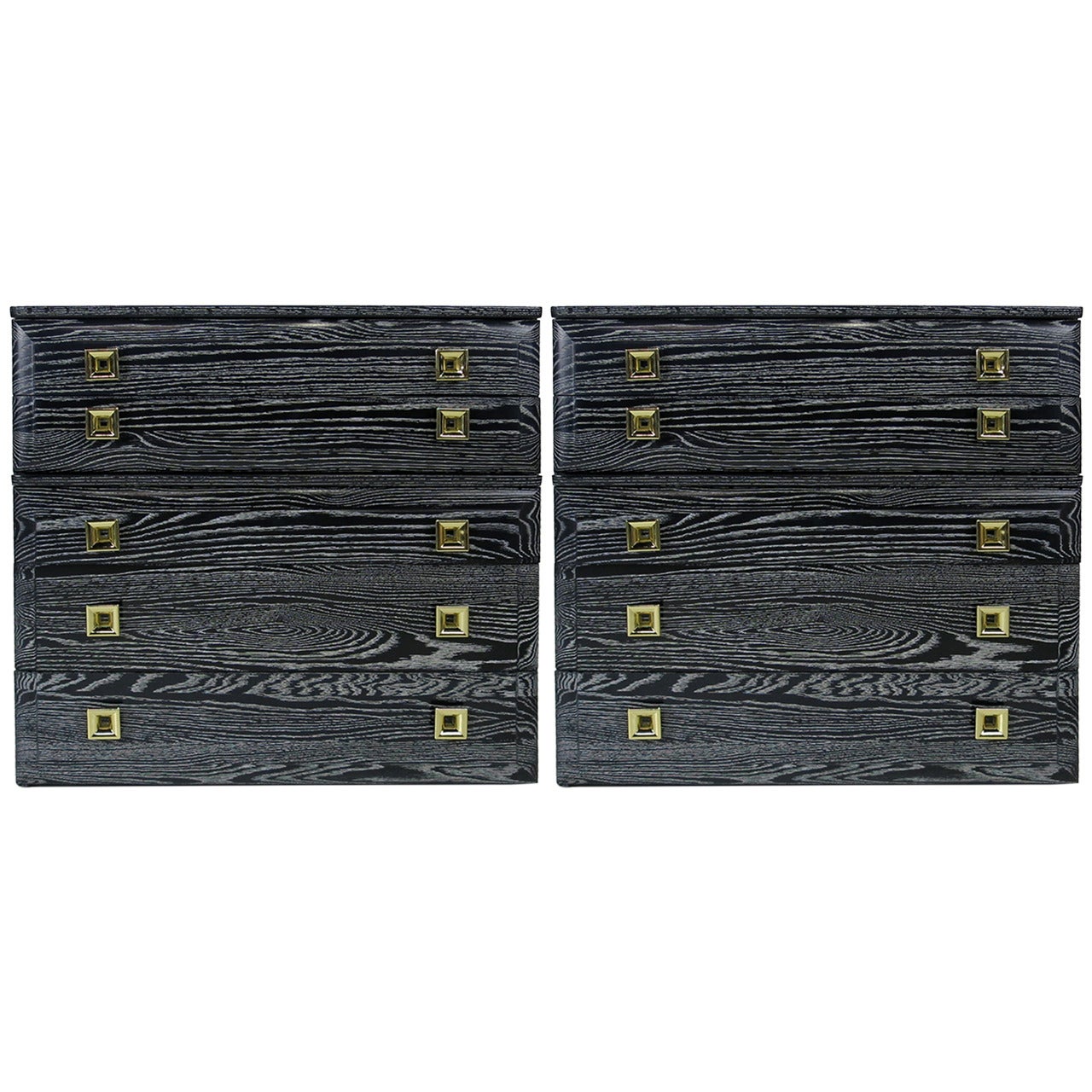 Pair of Cerused Oak Bachelors Chests by Raymond Loewy for Mengel