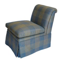 Classic Pair of Skirted Slipper Chairs by Baker