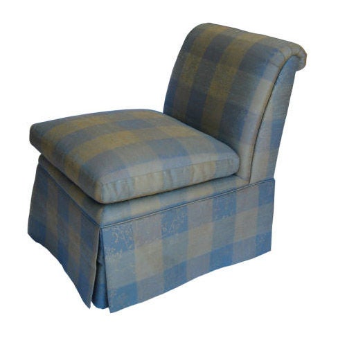 Classic Pair of Skirted Slipper Chairs by Baker