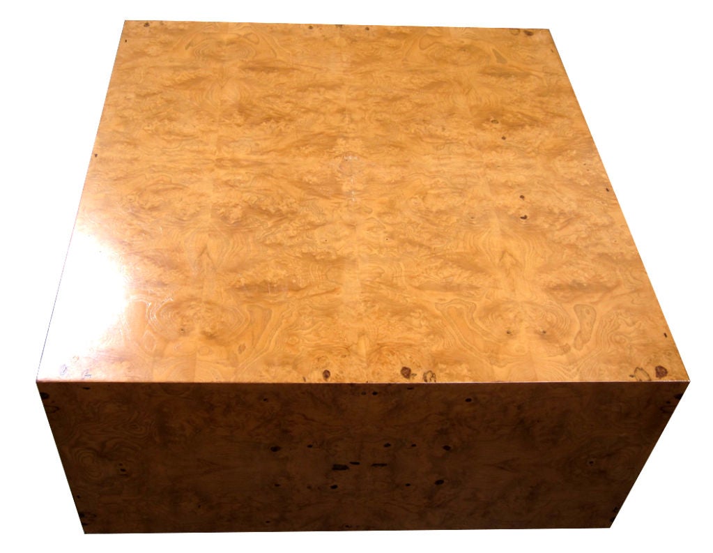 Bookmatched Olive Burl Cocktail Table by Milo Baughman