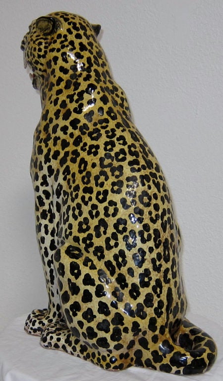 Mid-20th Century Italian Majolica Leopard