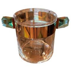 Vintage Glass & Stainless Steel Ice Bucket by Rede Guzzini