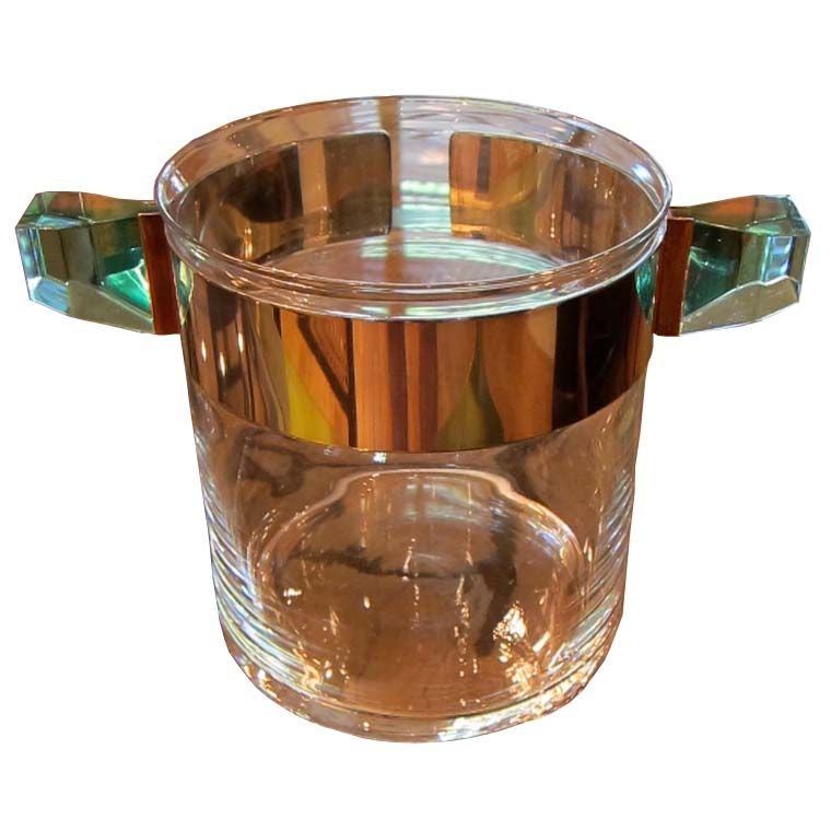 Glass & Stainless Steel Ice Bucket by Rede Guzzini