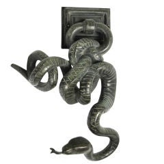 Heurtoir de porte serpent en bronze