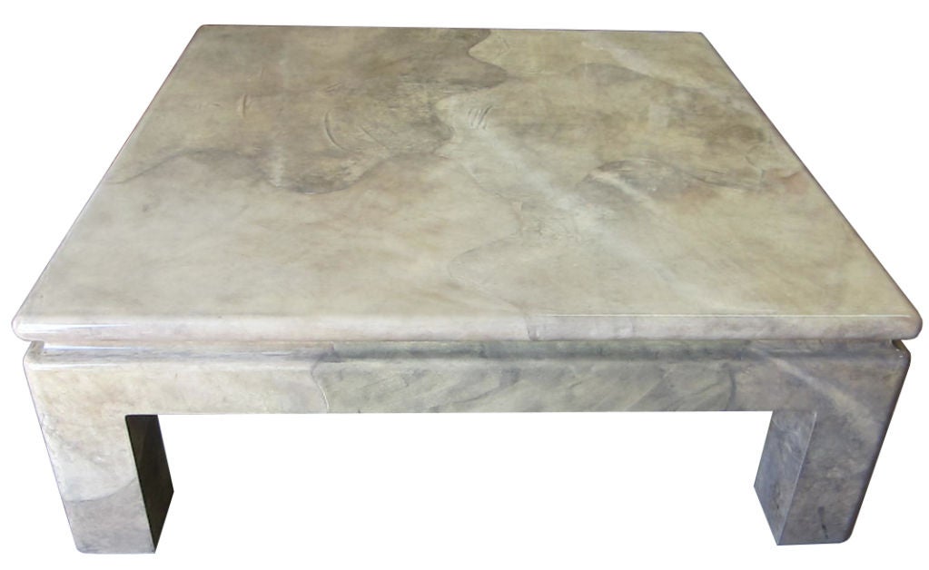 Oversized Lacquered Goatskin Cocktail Table by J. Robert Scott