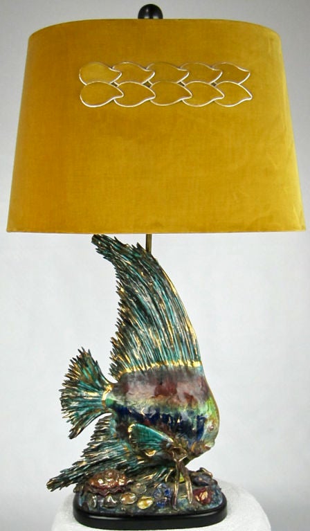 Italian Larger than Life Figural Fish Lamp by E. Pattarino for Marbro