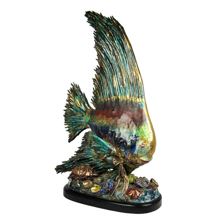 Larger than Life Figural Fish Lamp by E. Pattarino for Marbro