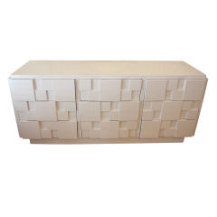 Sculptural Cubist Style Lacquer Dresser