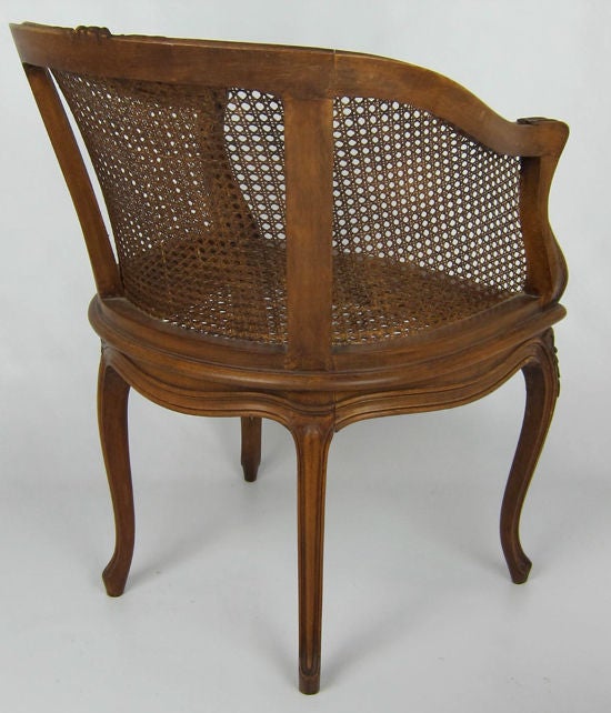 Italian Caned French Louis XV Bergere Armchair