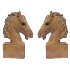 Pair of Italian Horse Head Bookends 1