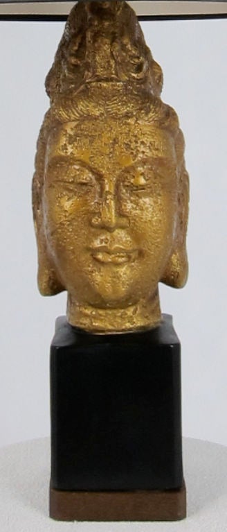 Pair of Gilt Buddha Figure Lamps