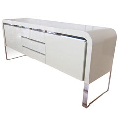 Vintage Waterfall Sideboard with Lucite Base by Vladimir Kagan