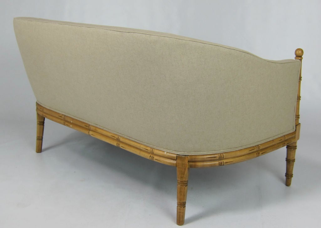 Italian Regency Style Faux Bamboo Settee