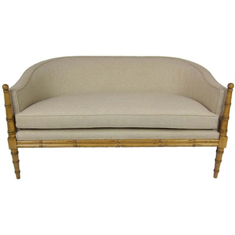 Regency Style Faux Bamboo Settee