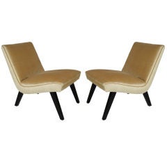 Vintage Pair of Modern "Scoop" Slipper Chairs