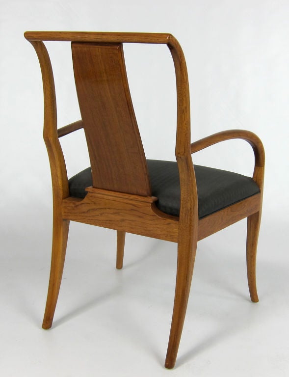 American Exceptional Set of Six Sabre Leg Dining Chairs