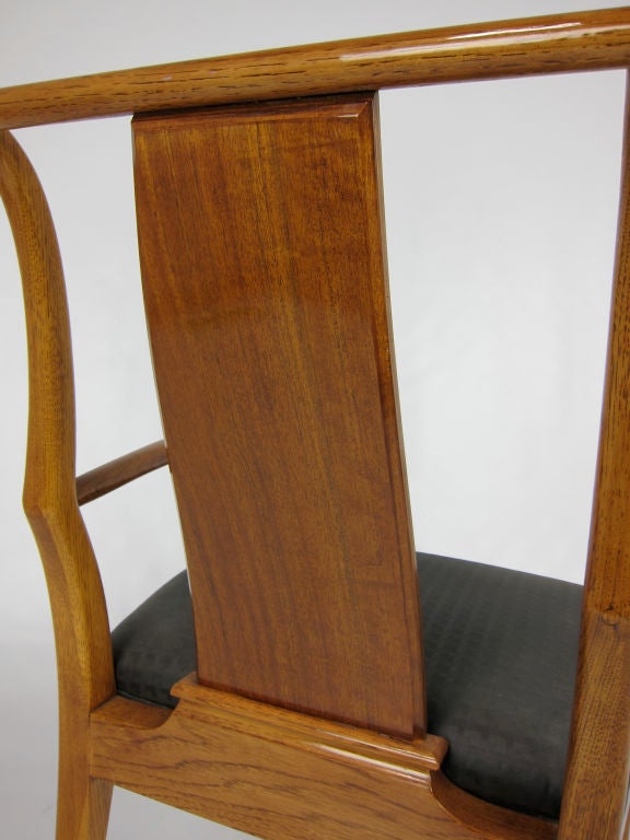 Exceptional Set of Six Sabre Leg Dining Chairs In Excellent Condition In Danville, CA