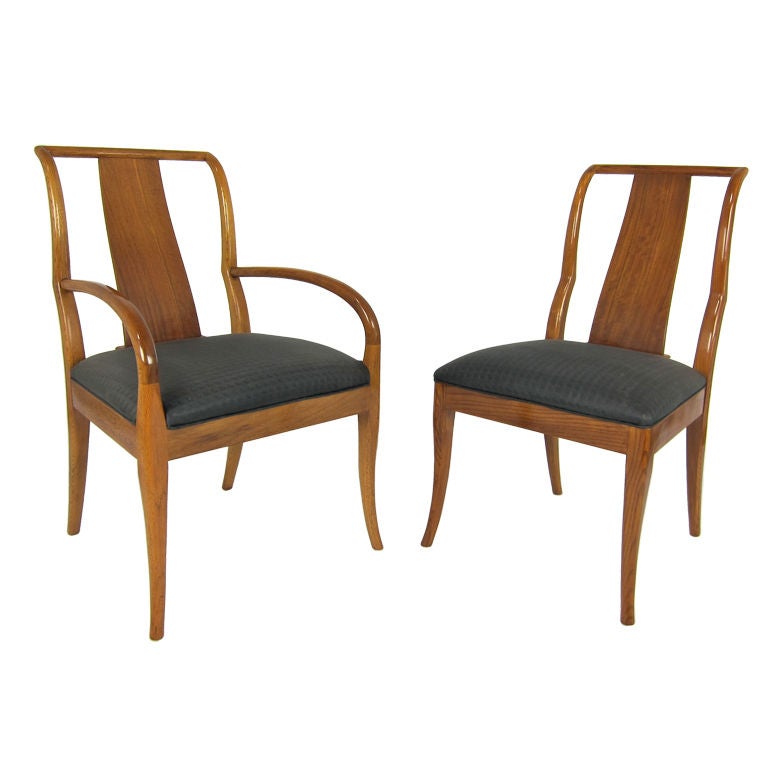 Exceptional Set of Six Sabre Leg Dining Chairs