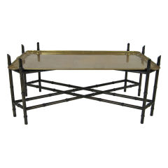 Chinoiserie Tray Table with Brass Top