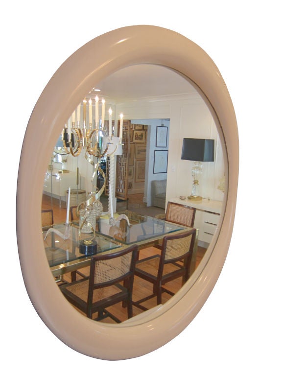 Large Organic Oval Lacquer Mirror