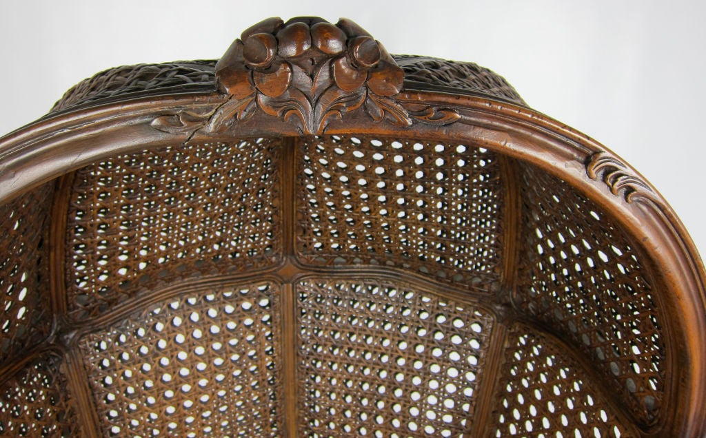 Wood Double Caned Louis XV style Porter's Chair