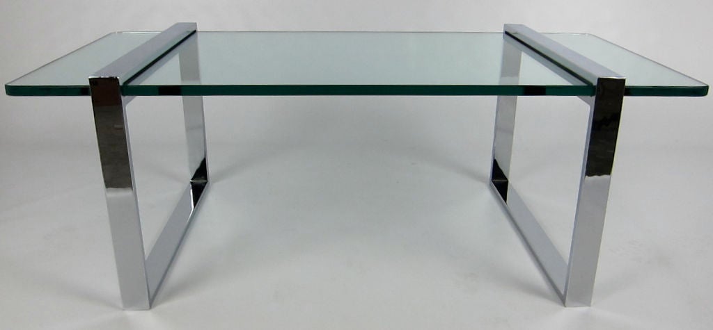 Modernist Chrome Trestle Coffee Table