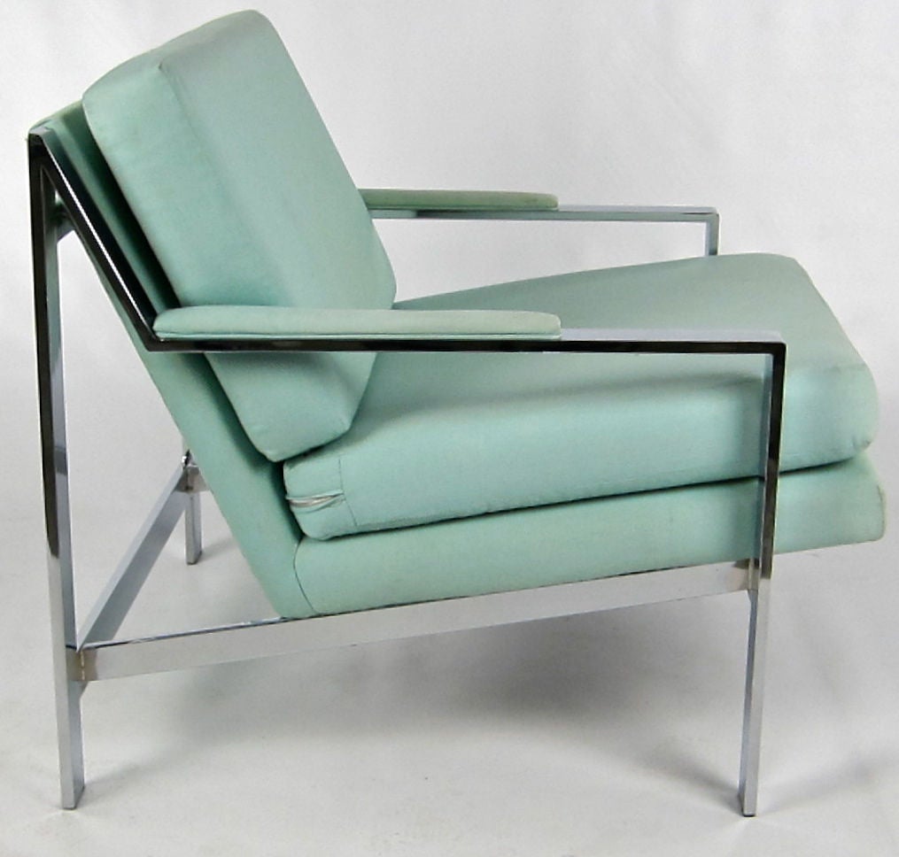 Classic Chrome framed Lounge Chair by Cy Mann.