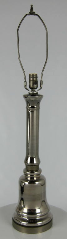 American Pair of Mercury Glass Column Form Table Lamps