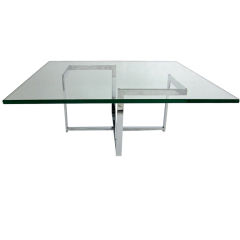 Modernist Chrome Coffee Table attributed to Paul Tuttle