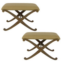 Pair of X-Base Benches by Palladio, Italy