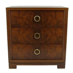 Pair of Burl Front Bachelors Chests