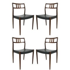 Set of Four Model 79 Rosewood Side Chairs by J.L. Moller