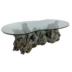 Large Sculptural Freeform Driftwood Burl Coffee Table