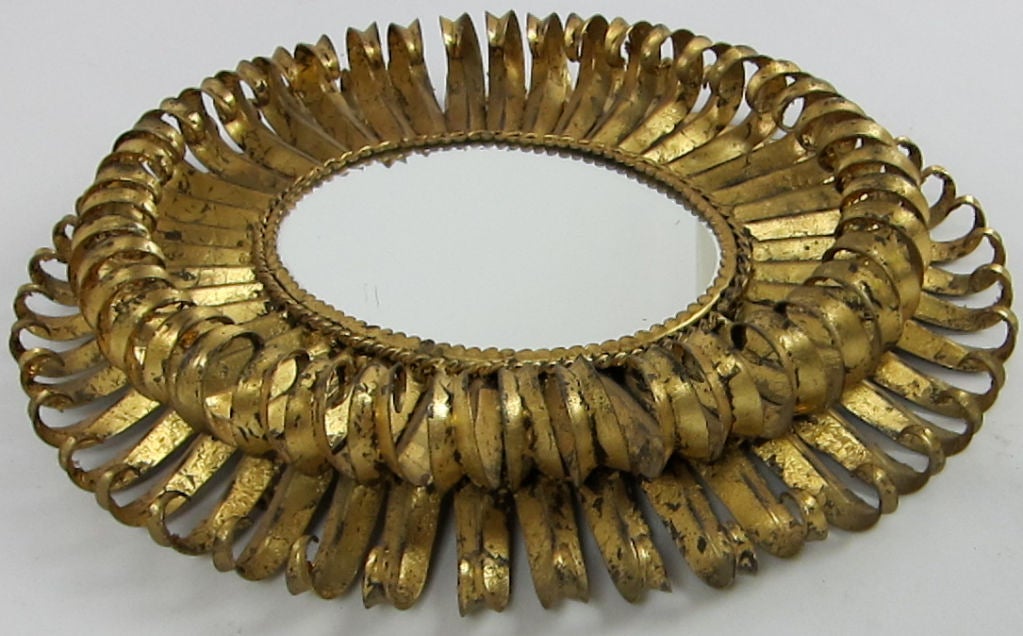 Gilt Tole Eyelash Mirror