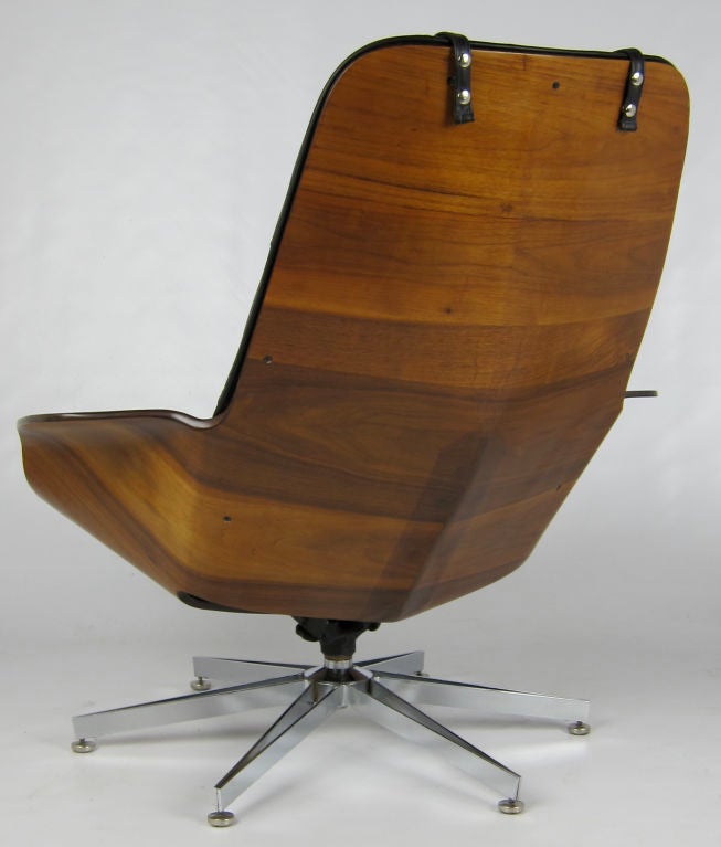 American Restored George Mulhauser Lounge Chair with Ottoman