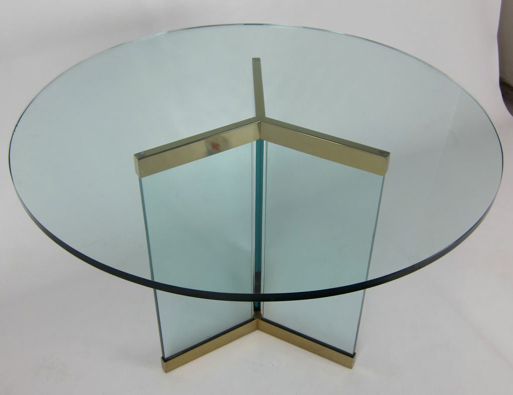 American Brass & Glass Delta Base Dining or Games Table by Pace