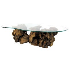Large Sculptural Freeform Driftwood Burl Coffee Table