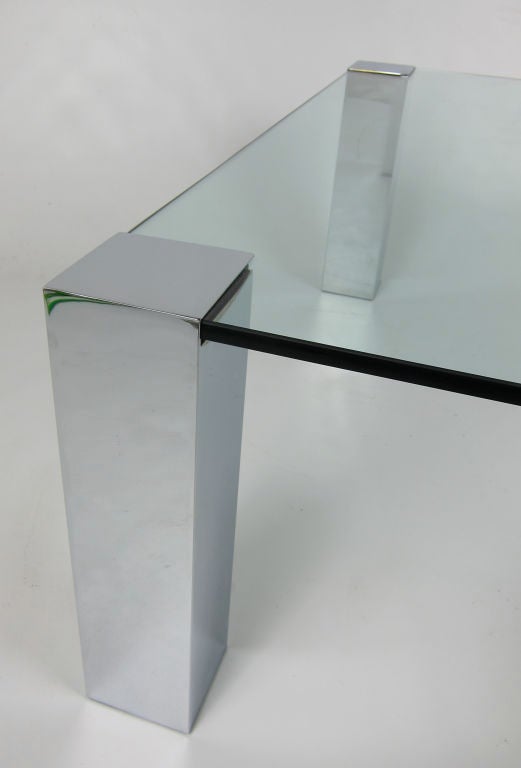 Late 20th Century Chrome & Glass Cocktail Table by Cidue-Italy