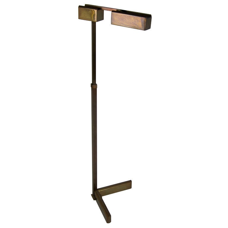 Patinated Brass Modernist Pharmacy Lamp by Casella