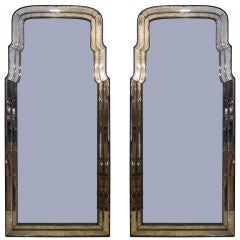 Large Pair of Venetian Pier Mirrors with Antique Mirror Frame
