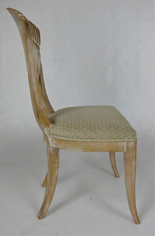 Set of Six Italian NeoClassical Fan Back Side Chairs 2