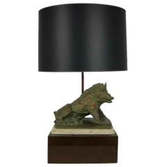 Recumbent Boar Mounted Desk Lamp-Gump's SF