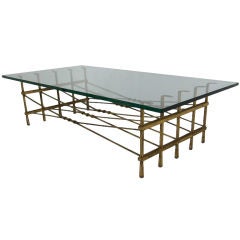 Spectacular Italian Gilt Wrought Iron Coffee Table 10
