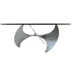Polished Aluminum "Propeller" Cocktail Table by Knut Hesterberg