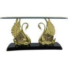 Brass Swans Console Table