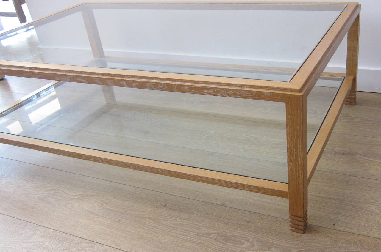 French Cerused Oak Coffee Table in the Manner of Jean Michel Frank